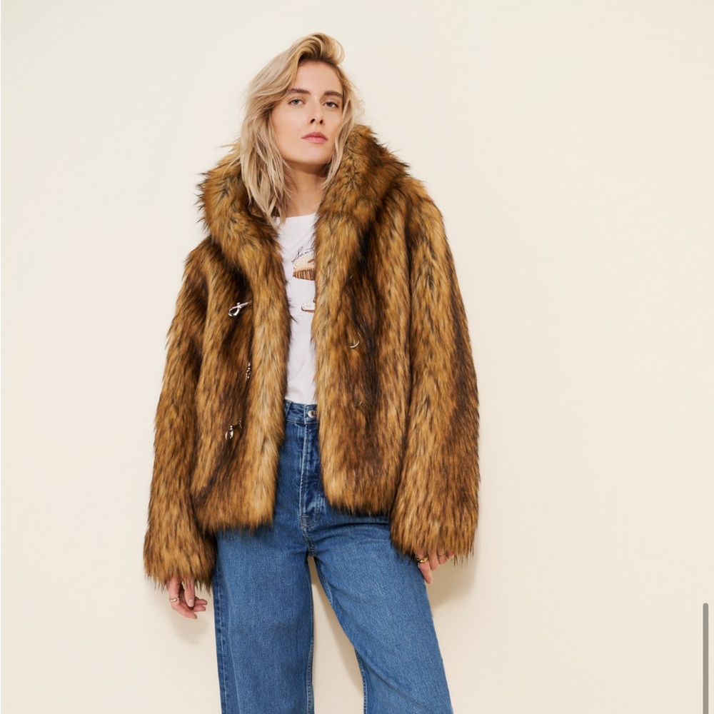 The Ragged Priest Faux Fur Teddy Jacket in Brown